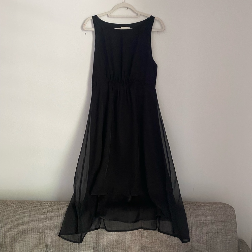 High-Low Little Black Dress with Built In Black Slip
